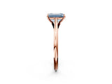 Rose gold Fancy Blue Emerald  Solitaire Engagement Ring with Four-Prong Setting and Classic Band 4