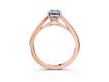 Rose gold Fancy Blue Emerald  Solitaire Engagement Ring with Four-Prong Setting and Classic Band 5