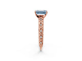 Rose gold Fancy Blue Emerald  Solitaire Floral Milgrain Engagement Ring_55