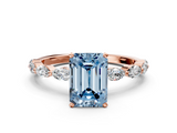 Rose gold Fancy Blue Emerald  Solitaire Marquise Side Stone Prong Setting Ring_44