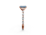 Rose gold Fancy Blue Emerald  Solitaire Marquise Side Stone Prong Setting Ring_46