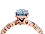 Rose gold Fancy Blue Emerald  Solitaire Marquise Side Stone Prong Setting Ring_48