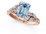 Rose gold Fancy Blue Emerald  Solitaire Marquise Twist Band with Six-Prong Setting_65