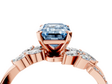 Rose gold Fancy Blue Emerald  Solitaire Marquise Twist Band with Six-Prong Setting_68