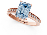 Rose gold Fancy Blue Emerald  Solitaire Pavé Band Prong Setting Ring_21