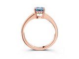 Rose gold Fancy Blue Emerald  Solitaire Pavé Band Prong Setting Ring_51