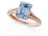 Rose gold Fancy Blue Emerald  Solitaire Pavé Band with Four-Prong Setting_59