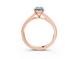 Rose gold Fancy Blue Emerald  Solitaire Pavé Band with Four-Prong Setting_61