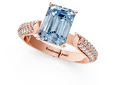 Rose gold Fancy Blue Emerald  Solitaire Pavé Diamond Engagement Ring with Four-Prong Setting_152