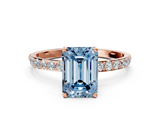 Rose gold Fancy Blue Emerald  Solitaire Pavé Diamond Engagement Ring with Four-Prong Setting_41