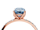 Rose gold Fancy Blue Emerald  Solitaire Pavé Diamond Engagement Ring with Four-Prong Setting_45