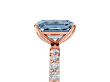 Rose gold Fancy Blue Emerald  Solitaire Pavé Diamond Engagement Ring with Four-Prong Setting_46