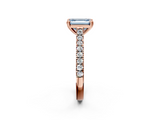 Rose gold Fancy Blue Emerald  Solitaire Pave Diamond Engagement Ring with Prong Setting_22