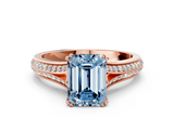 Rose gold Fancy Blue Emerald  Solitaire Pave Split Shank Engagement Ring with Six-Prong Setting_36