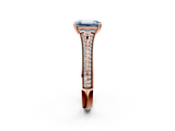 Rose gold Fancy Blue Emerald  Solitaire Pave Split Shank Engagement Ring with Six-Prong Setting_38