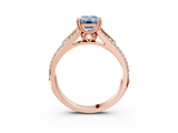 Rose gold Fancy Blue Emerald  Solitaire Pave Split Shank Engagement Ring with Six-Prong Setting_39