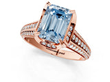 Rose gold Fancy Blue Emerald  Solitaire Pave Split Shank Ring with Four-Prong Setting_82