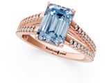 Rose gold Fancy Blue Emerald  Solitaire Split Shank Pavé Diamond Engagement Ring_423