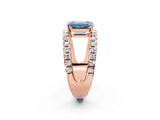 Rose gold Fancy Blue Emerald  Solitaire Split Shank Pave Diamond Ring_50