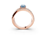 Rose gold Fancy Blue Emerald  Solitaire Split Shank Pave Diamond Ring_51