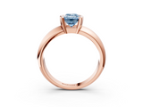 Rose gold Fancy Blue Emerald  Solitaire Tension Set Diamond Ring with Wide Band_23