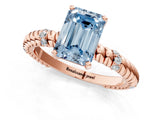 Rose gold Fancy Blue Emerald  Solitaire Twisted Band Prong Set Engagement Ring_62