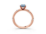 Rose gold Fancy Blue Emerald  Solitaire Twisted Band Prong Set Engagement Ring_64