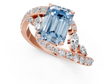 Rose gold Fancy Blue Emerald  Solitaire with Pavé Twist Band and Four-Prong Setting_60
