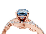 Rose gold Fancy Blue Emerald  Solitaire with Pavé Twist Band and Four-Prong Setting_63