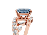 Rose gold Fancy Blue Emerald  Solitaire with Pavé Twist Band and Four-Prong Setting_64