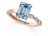 Rose gold Fancy Blue Emerald  Solitaire with Side Stones on a Pavé Band and Four-Prong Setting_24