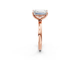 Rose gold Fancy Blue Emerald  and Emerald Cut Toi Moi Ring with Prong Setting_47