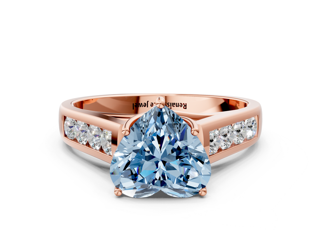 Rose gold Fancy Blue Heart  Brilliant Channel-Set Solitaire Ring with Four-Prong Setting_20