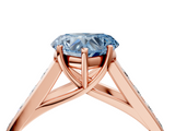 Rose gold Fancy Blue Heart  Brilliant Channel-Set Solitaire Ring with Four-Prong Setting_24