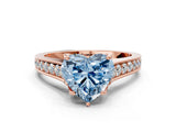 Rose gold Fancy Blue Heart  Brilliant Cut Diamond Engagement Ring with Pavé Band and Four-Prong Setting_49