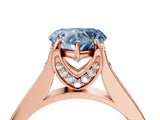 Rose gold Fancy Blue Heart  Brilliant Cut Diamond Engagement Ring with Pavé Band and Four-Prong Setting_53