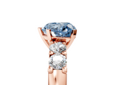 Rose gold Fancy Blue Heart  Brilliant Cut Diamond Five-Stone Prong Set Engagement Ring with Channel Band_8