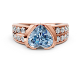 Rose gold Fancy Blue Heart  Brilliant Diamond Channel Set Wide Band Ring with Bezel Setting_20