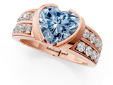 Rose gold Fancy Blue Heart  Brilliant Diamond Channel Set Wide Band Ring with Bezel Setting_21