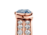 Rose gold Fancy Blue Heart  Brilliant Diamond Channel Set Wide Band Ring with Bezel Setting_25