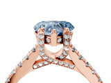 Rose gold Fancy Blue Heart  Brilliant Diamond Solitaire with Pavé Band and Four-Prong Setting 5