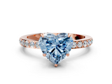 Rose gold Fancy Blue Heart  Brilliant Pavé Band Solitaire with Four-Prong Setting_41
