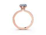 Rose gold Fancy Blue Heart  Brilliant Pavé Band Solitaire with Four-Prong Setting_44