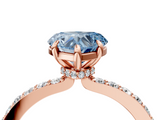 Rose gold Fancy Blue Heart  Brilliant Pavé Band Solitaire with Four-Prong Setting_45