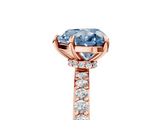 Rose gold Fancy Blue Heart  Brilliant Pavé Band Solitaire with Four-Prong Setting_46