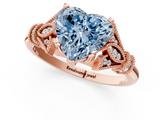 Rose gold Fancy Blue Heart  Brilliant Solitaire with Pave Band and Four-Prong Setting_21