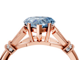 Rose gold Fancy Blue Heart  Brilliant Solitaire with Pave Band and Four-Prong Setting_24