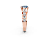 Rose gold Fancy Blue Heart  Brilliant Solitaire with Side Stones on a Pave Band and Four-Prong Setting_26
