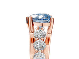 Rose gold Fancy Blue Heart  Brilliant Solitaire with Side Stones on a Pave Band and Four-Prong Setting_29