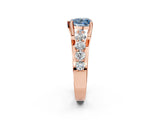 Rose gold Fancy Blue Heart  Brilliant Solitaire with Side Stones on a Pave Band and Four-Prong Setting_39